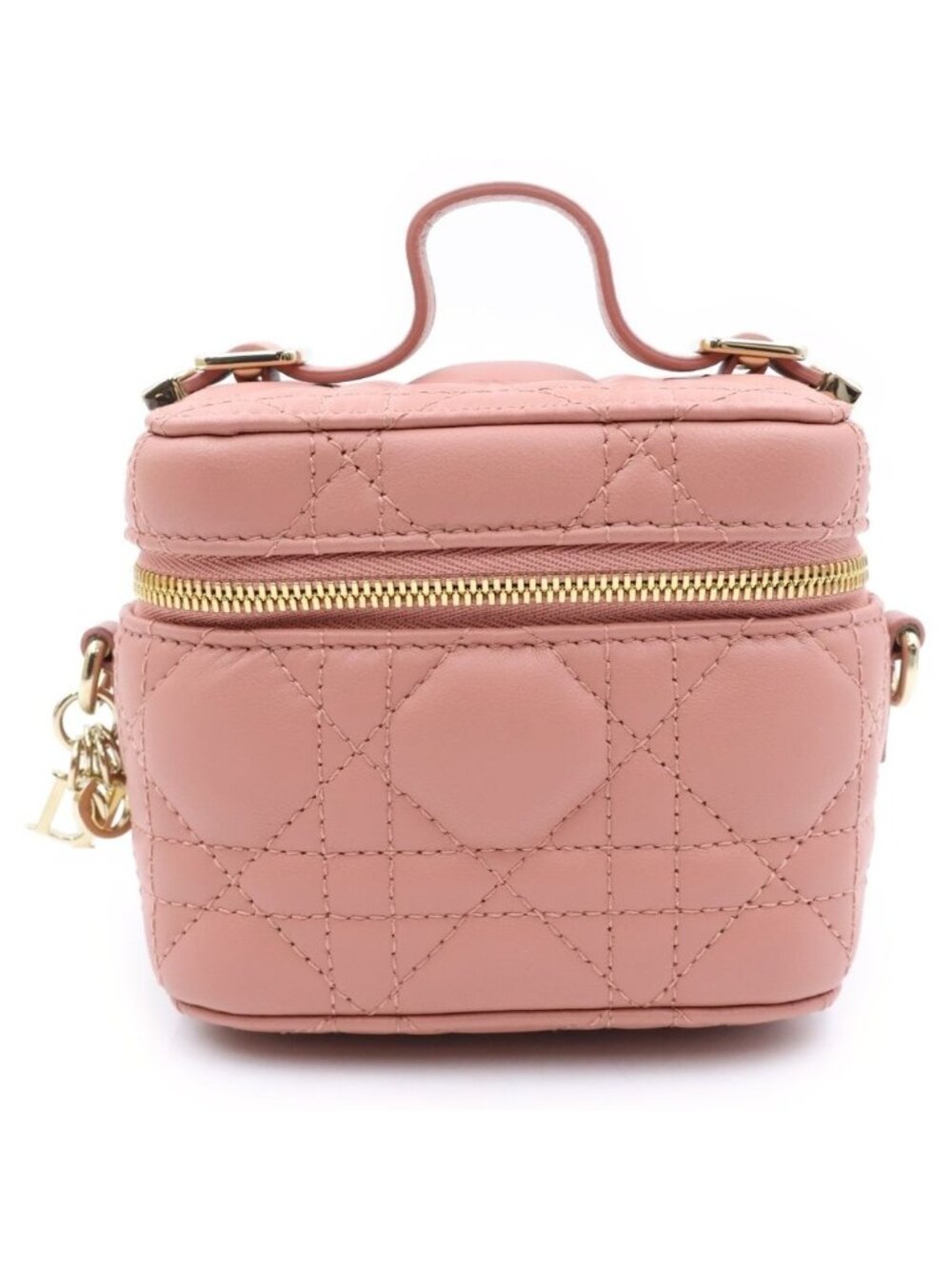 Dior Vanity Shoulder Bag Mini Pink Leather Gold